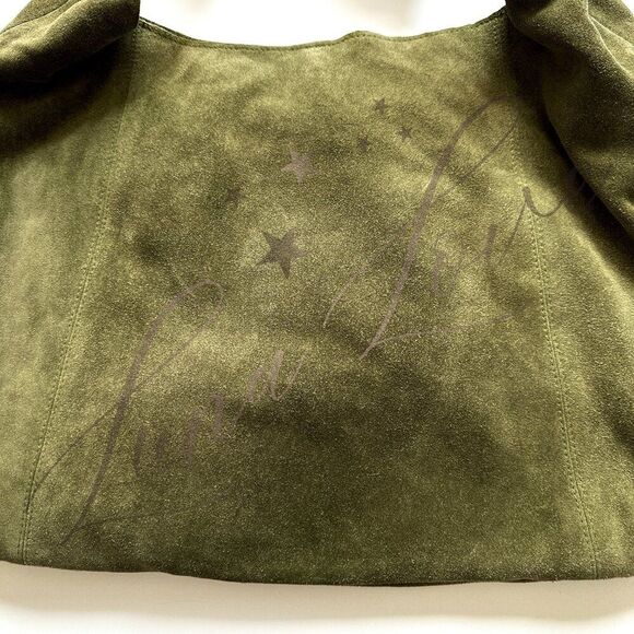 FREE PEOPLE Bobbi Slouch Suede Tote In Khaki / Olive NWT - Picture 5 of 9